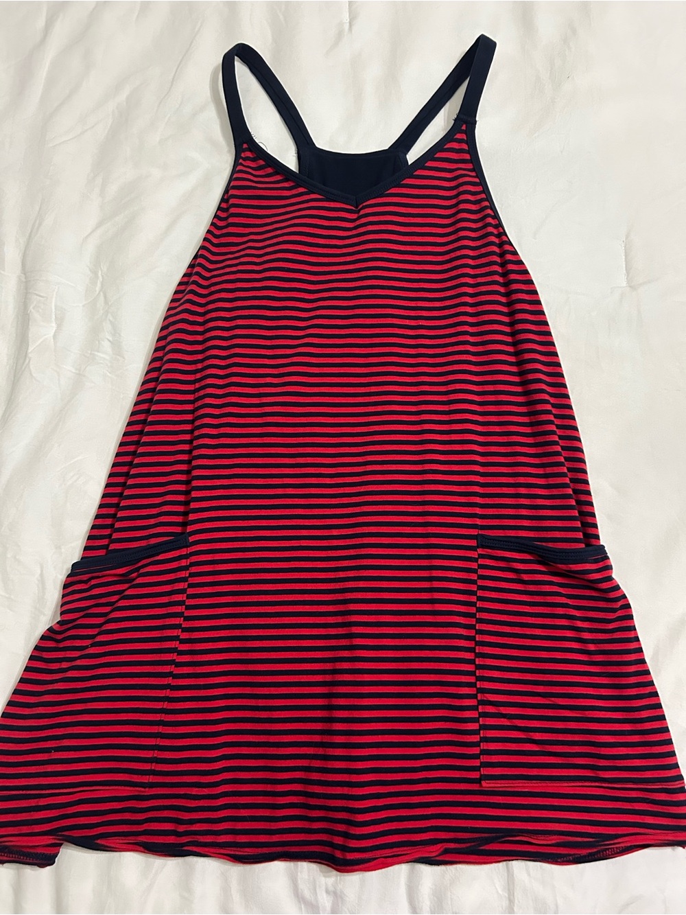 Red & Blue Striped Women's Tank Dress